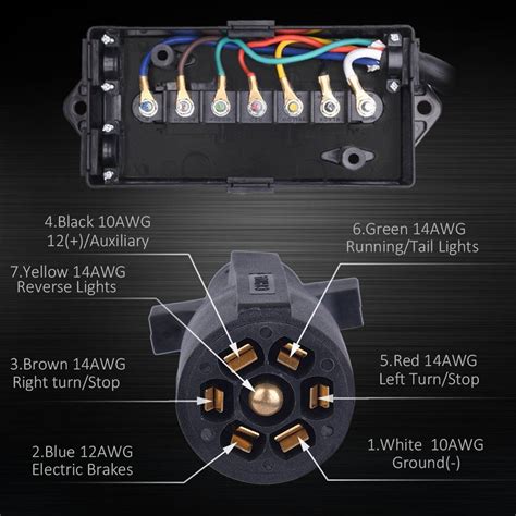 rv 7 way cord with junction box|7 way trailer cord.